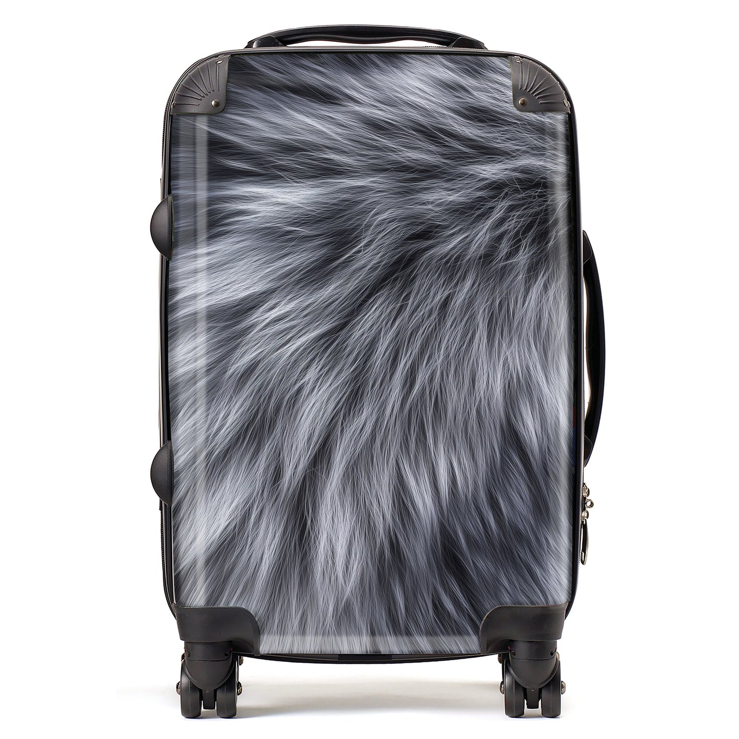 Silver Fox Fur Print Suitcase