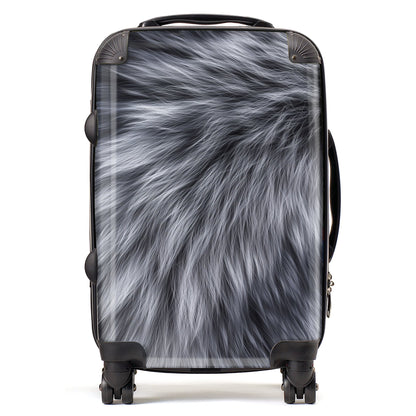 Silver Fox Fur Print Suitcase