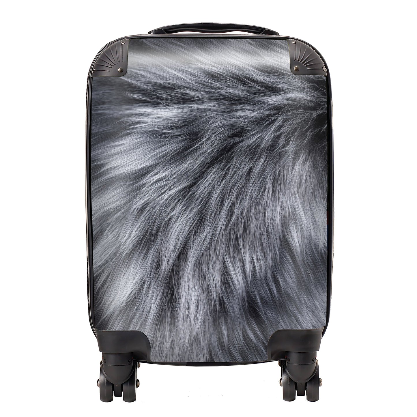 Silver Fox Fur Print Suitcase