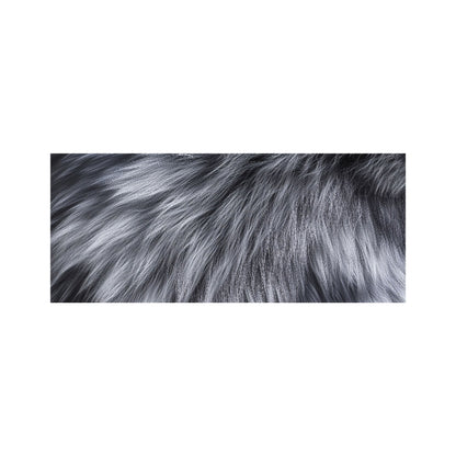Silver Fox Fur Print Glass Bathroom Splashback