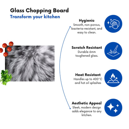 Silver Tabby Cat Print Chopping Board