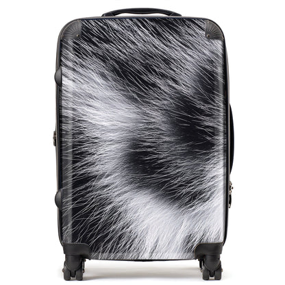 Silver Tabby Cat Fur Print Suitcase