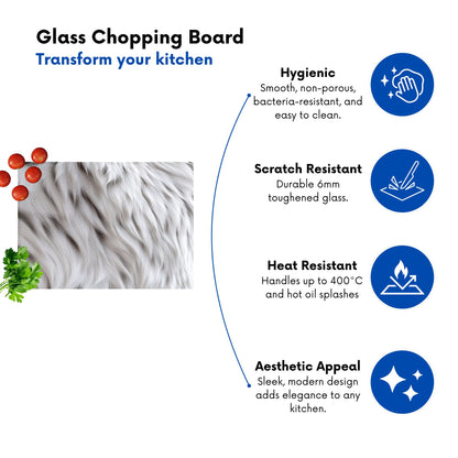 White Tiger Fur Design Chopping Board