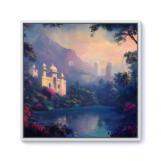Temple Haze Framed Canvas