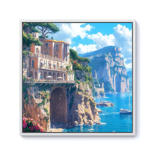 Sorrento By The Sea Framed Canvas