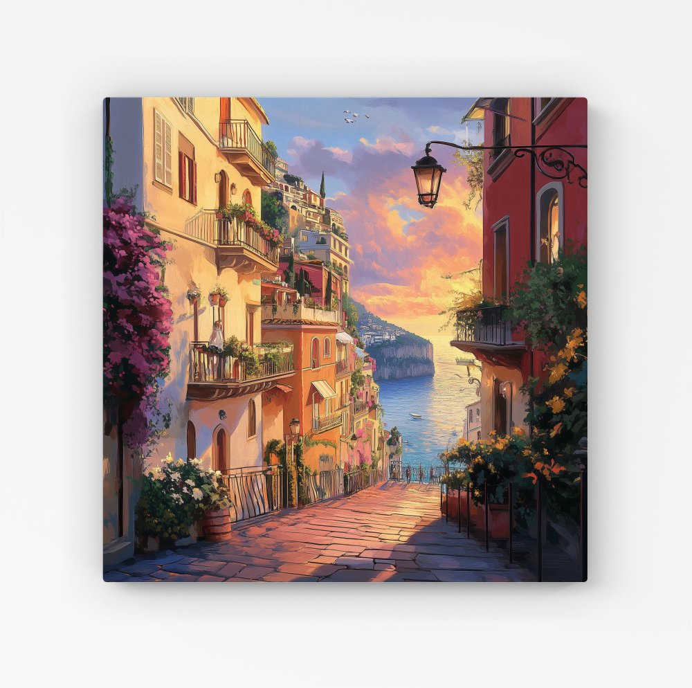 Sunset Walk In Sorrento Canvas