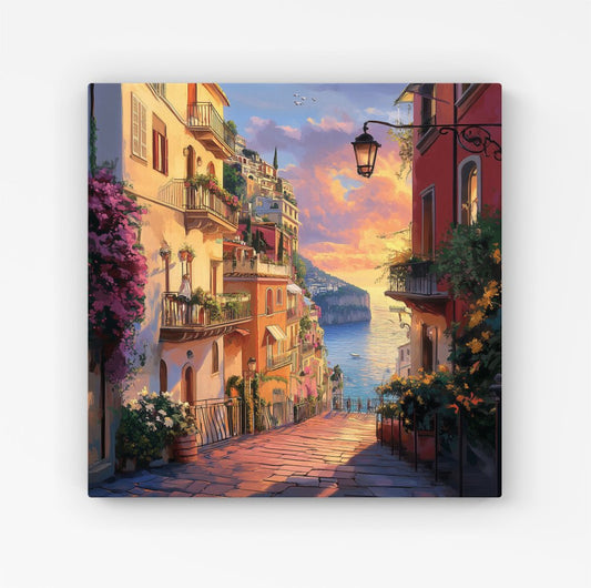 Sunset Walk In Sorrento Canvas