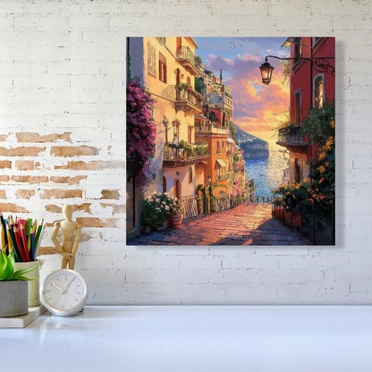 Sunset Walk In Sorrento Canvas