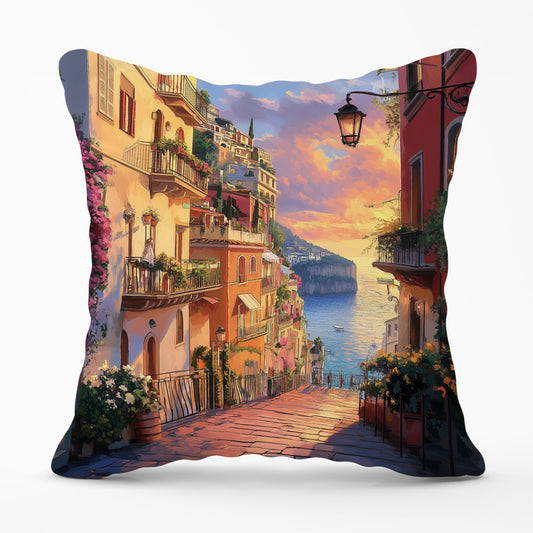 Sunset Walk In Sorrento Cushions