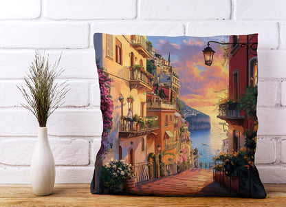 Sunset Walk In Sorrento Cushions