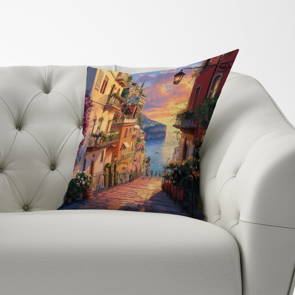 Sunset Walk In Sorrento Cushions