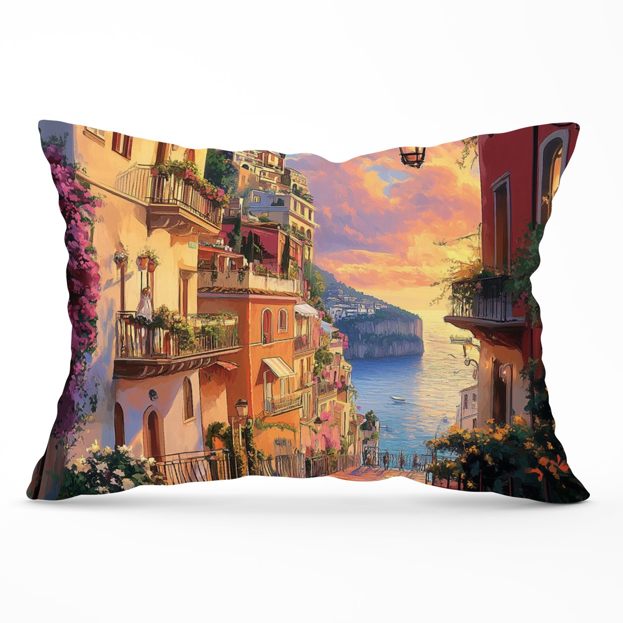 Sunset Walk In Sorrento Cushions