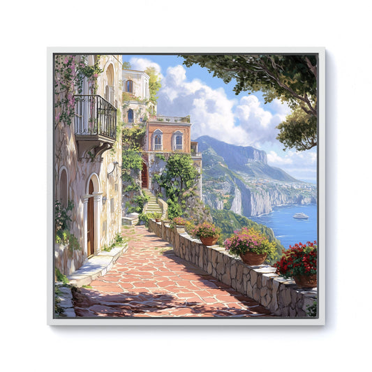 A Beautiful Walk In Sorrento Framed Canvas