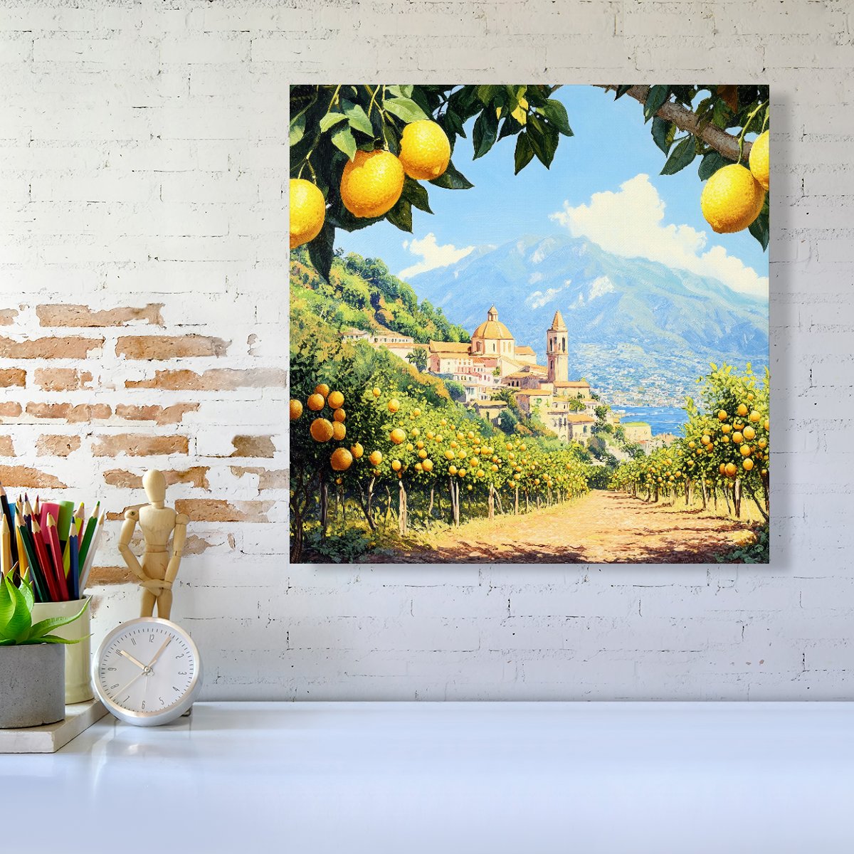Walking Through Lemons In Sorrento Canvas