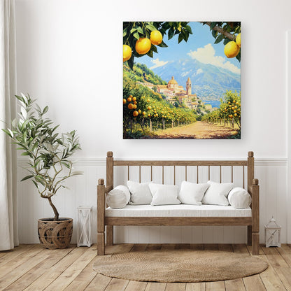 Walking Through Lemons In Sorrento Canvas