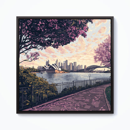 Romantic Walk In Sydney Framed Canvas