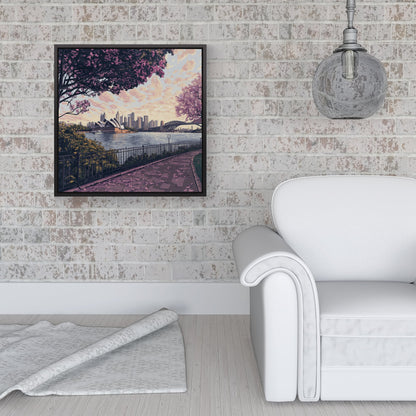 Romantic Walk In Sydney Framed Canvas