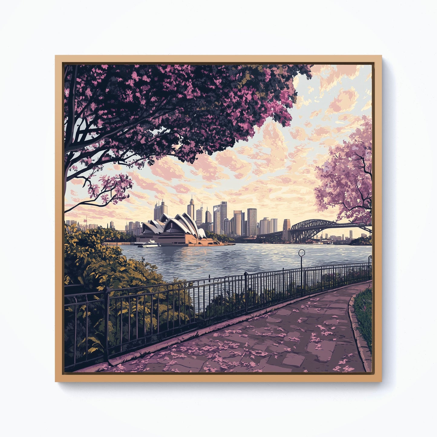 Romantic Walk In Sydney Framed Canvas