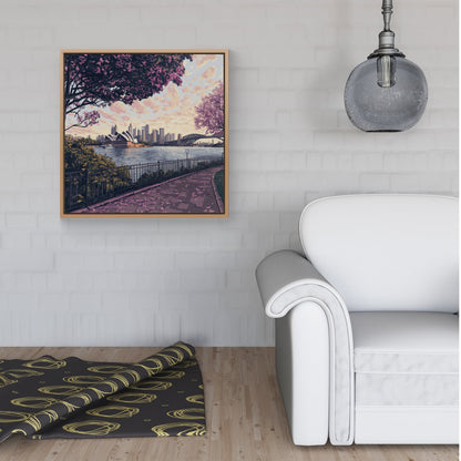 Romantic Walk In Sydney Framed Canvas