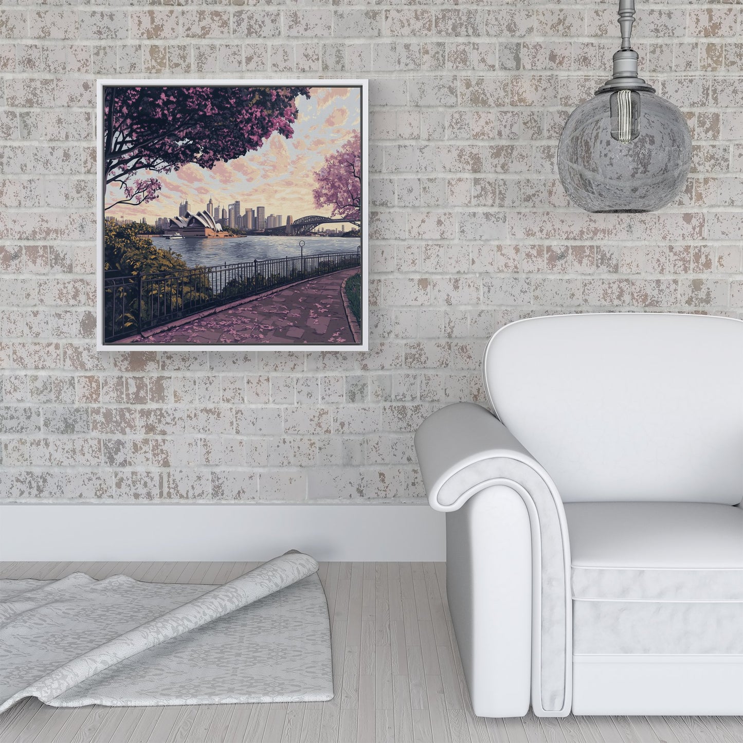 Romantic Walk In Sydney Framed Canvas