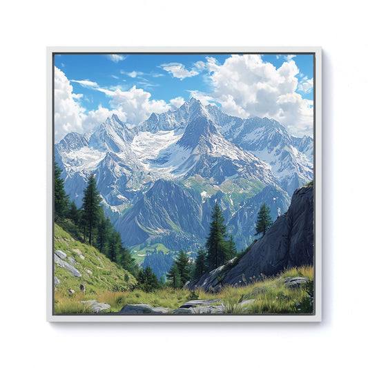 Scenic Swiss Alps Framed Canvas