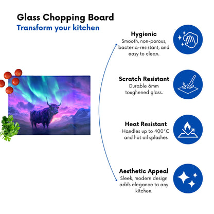 Northern Lights With A Highland Scene Chopping Board