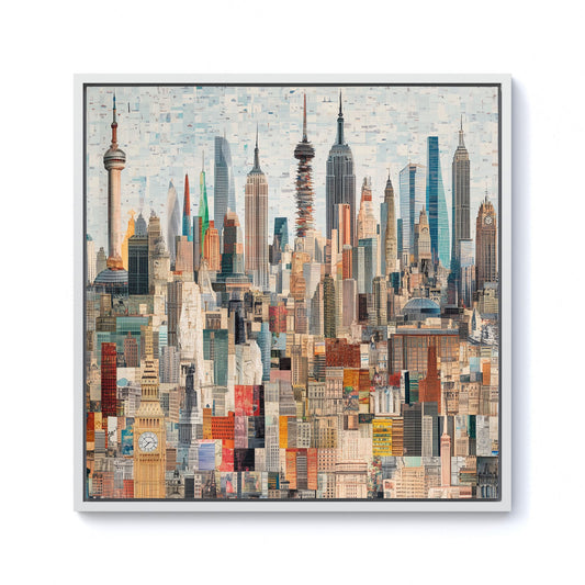 Abstract Icons Framed Canvas