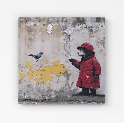 Banksy Inspired Bear Canvas