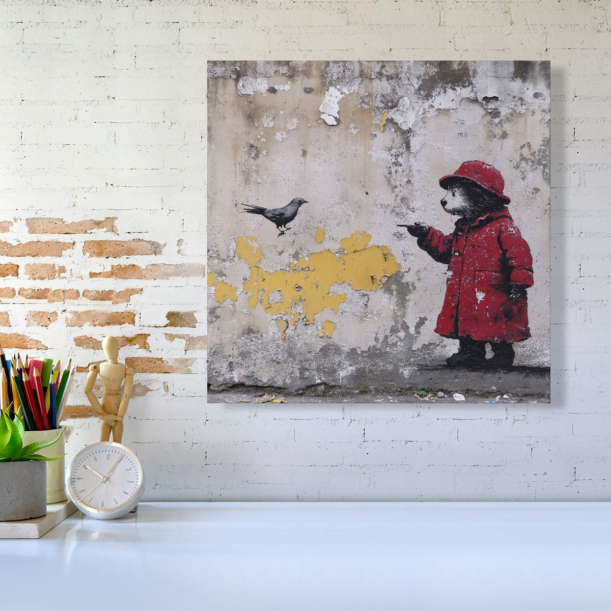 Banksy Inspired Bear Canvas