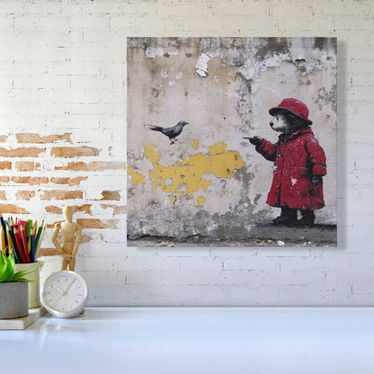 Banksy Inspired Bear Canvas