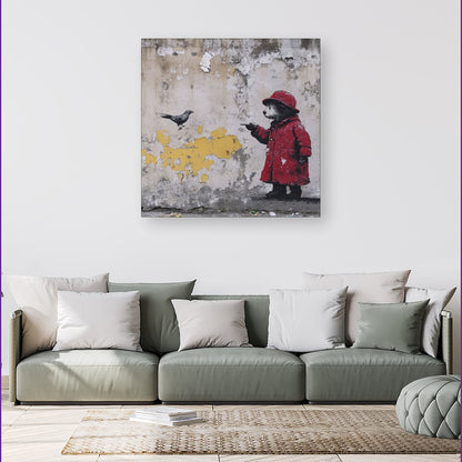 Banksy Inspired Bear Canvas