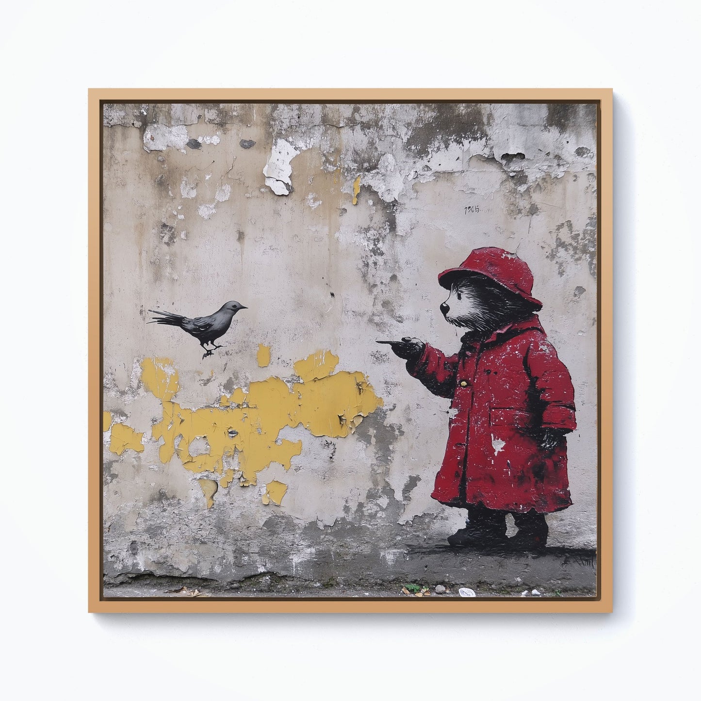 Banksy Inspired Bear Framed Canvas