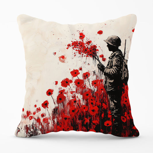 Banksy |Nspired Soldier And Poppies Cushions