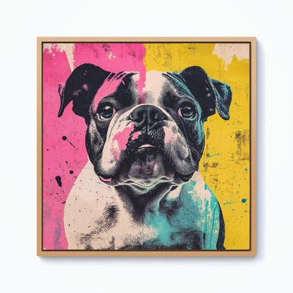 Banksy Inspired Bulldog Framed Canvas