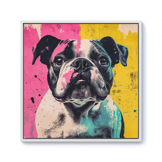 Banksy Inspired Bulldog Framed Canvas