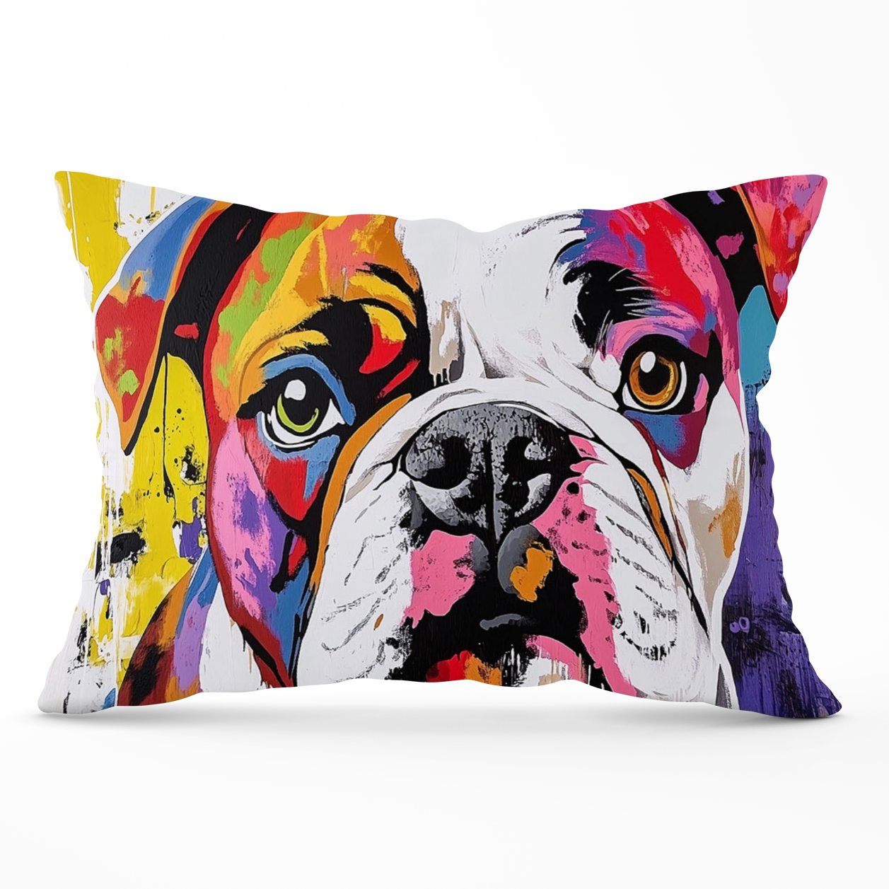 Banksy Inspired Colourful Bulldog Cushions