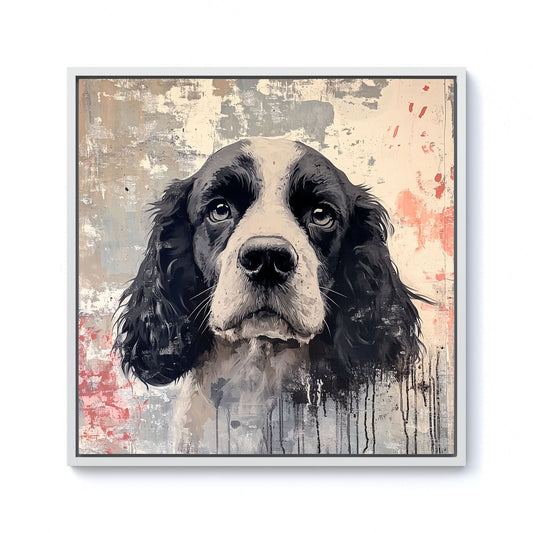Banksy Inspired Cocker Spaniel Framed Canvas