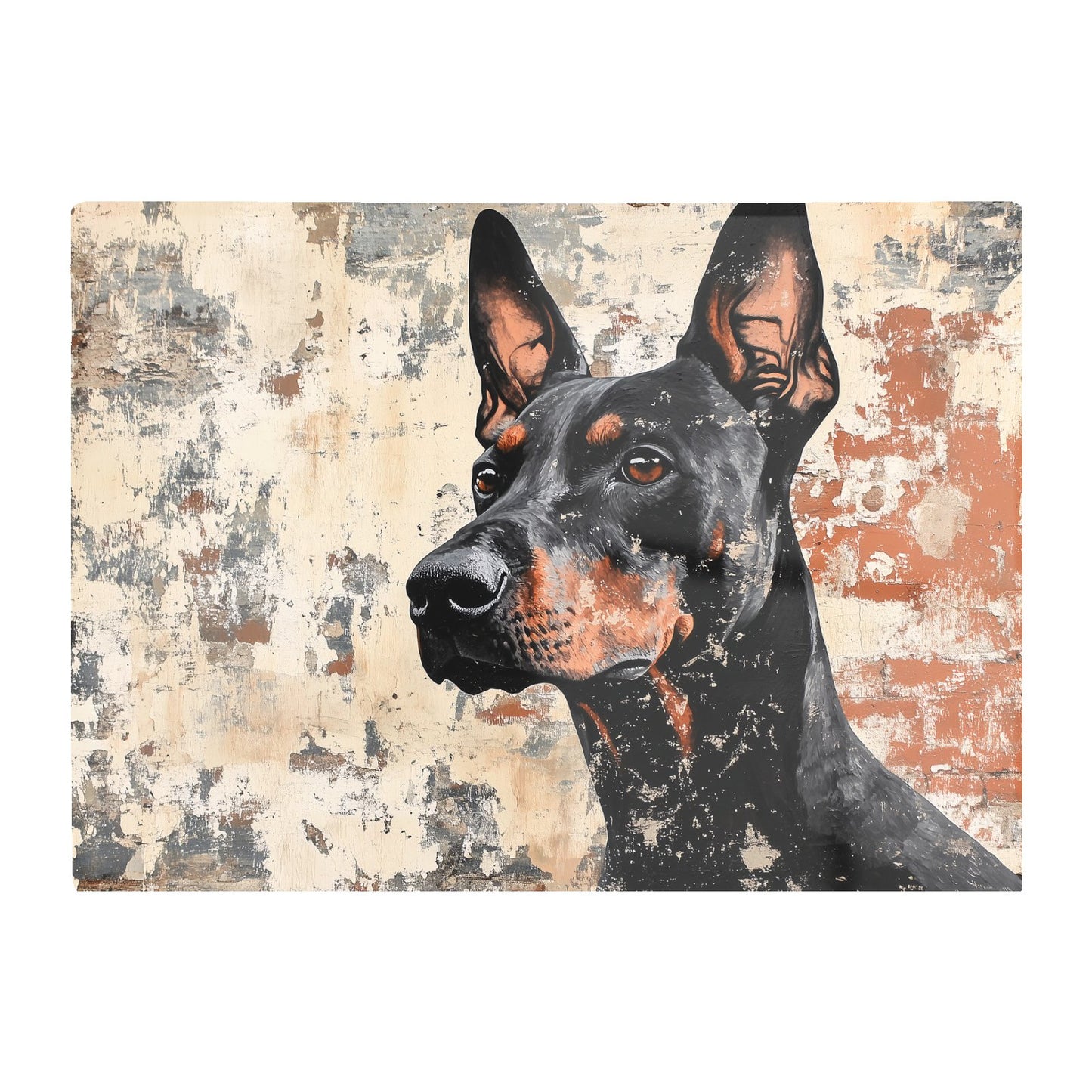 Banksy Inspired Thoughtful Doberman Chopping Board
