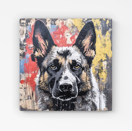 Banksy Inspired German Shepherd Canvas