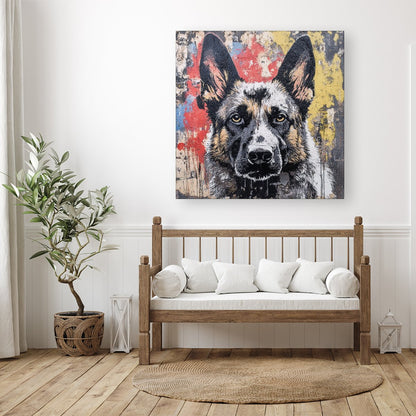 Banksy Inspired German Shepherd Canvas