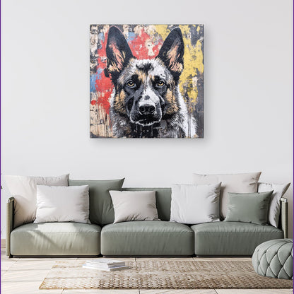 Banksy Inspired German Shepherd Canvas