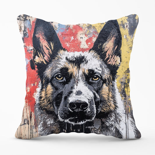 Banksy Inspired German Shepherd Cushions