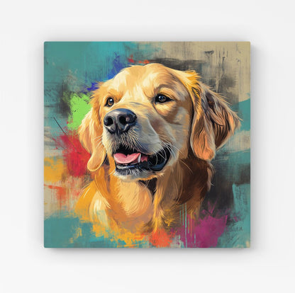 Banksy Inspired Golden Retriever Canvas