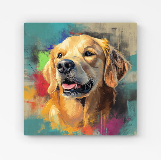 Banksy Inspired Golden Retriever Canvas