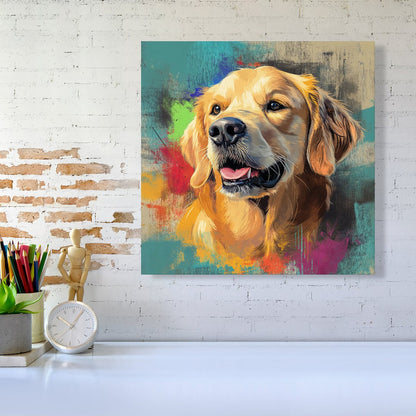 Banksy Inspired Golden Retriever Canvas