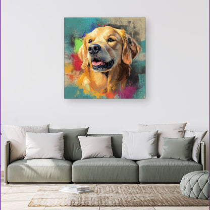 Banksy Inspired Golden Retriever Canvas