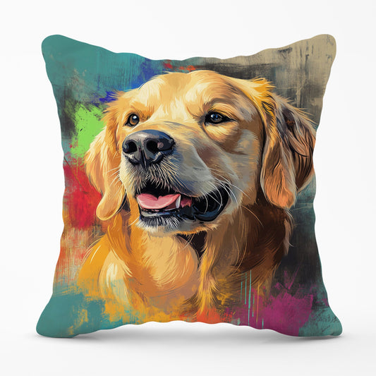 Banksy Inspired Golden Retriever Cushions