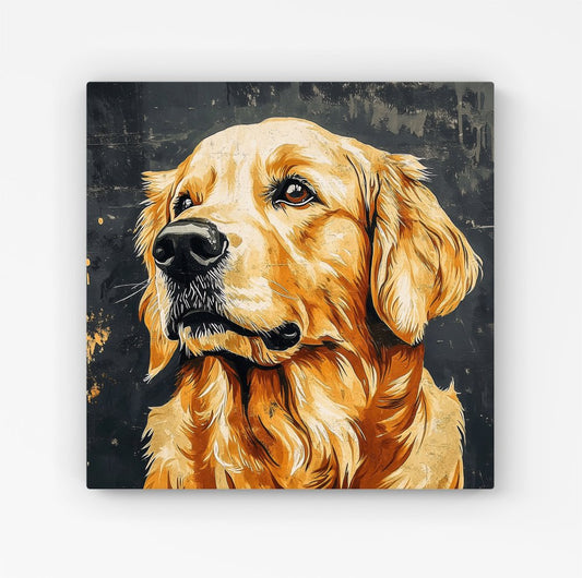Banksy Inspired Thoughtful Golden Retriever Canvas