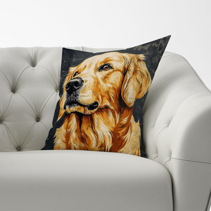 Banksy Inspired Thoughtful Golden Retriever Cushions
