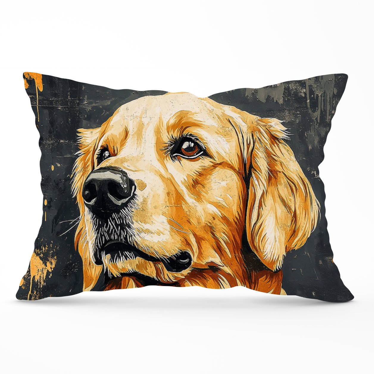 Banksy Inspired Thoughtful Golden Retriever Cushions